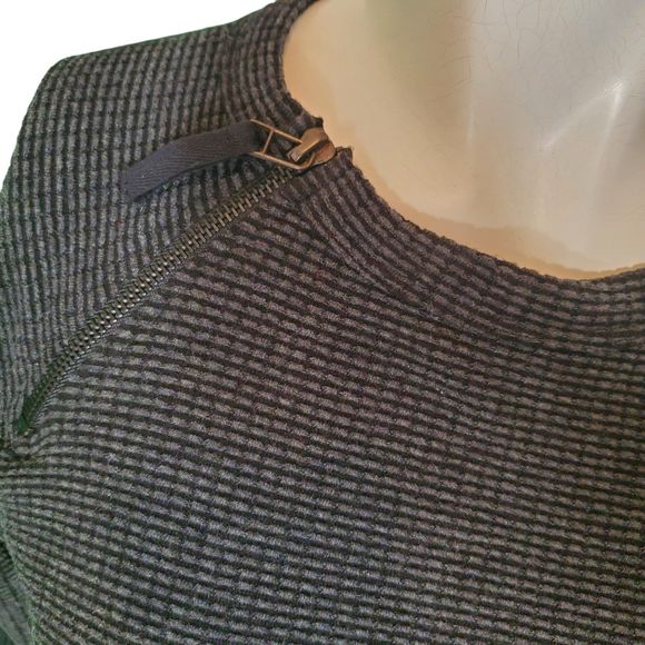 Lilla P Gray Sweater Sweatshirt Textured Cotton Jersey Asymmetric Zipper Sz XS - Picture 2 of 6